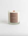 WARRIOR - PaloSanto and Eucalyptus Crackling Woodwick Candle - 8oz Frosted Glass Jar - YoginiLiving