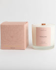 YOGINI-Rose and Sandalwood Crackling Woodwick Candle - 8oz Frosted Glass Jar with Retail Box- YoginiLiving